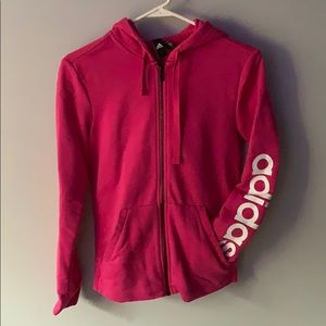 hot pink adidas zip up